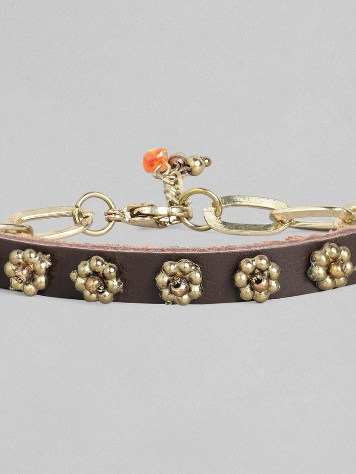Rubans Voguish Antique Polish Leather Bracelet. Bangles & Bracelets