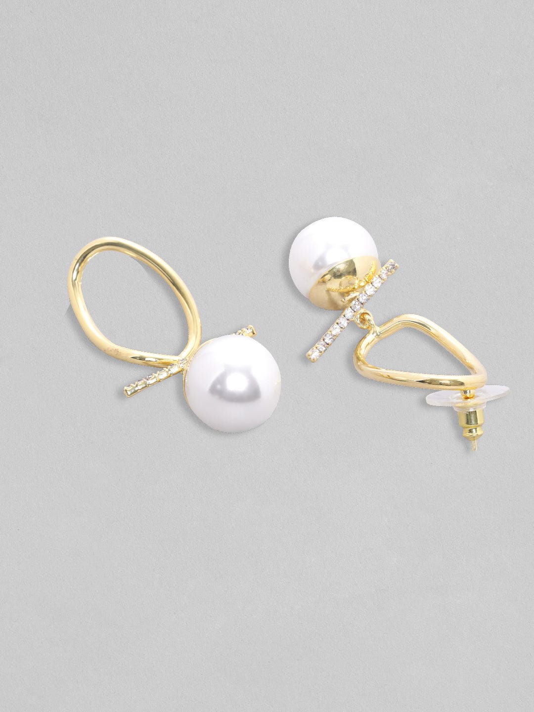 Rubans Voguish Gold-Plated Circular Drop Earrings Earrings