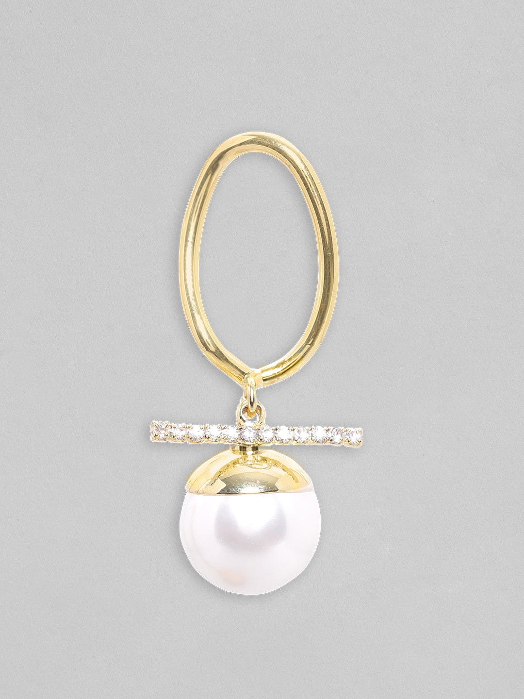 Rubans Voguish Gold-Plated Circular Drop Earrings Earrings