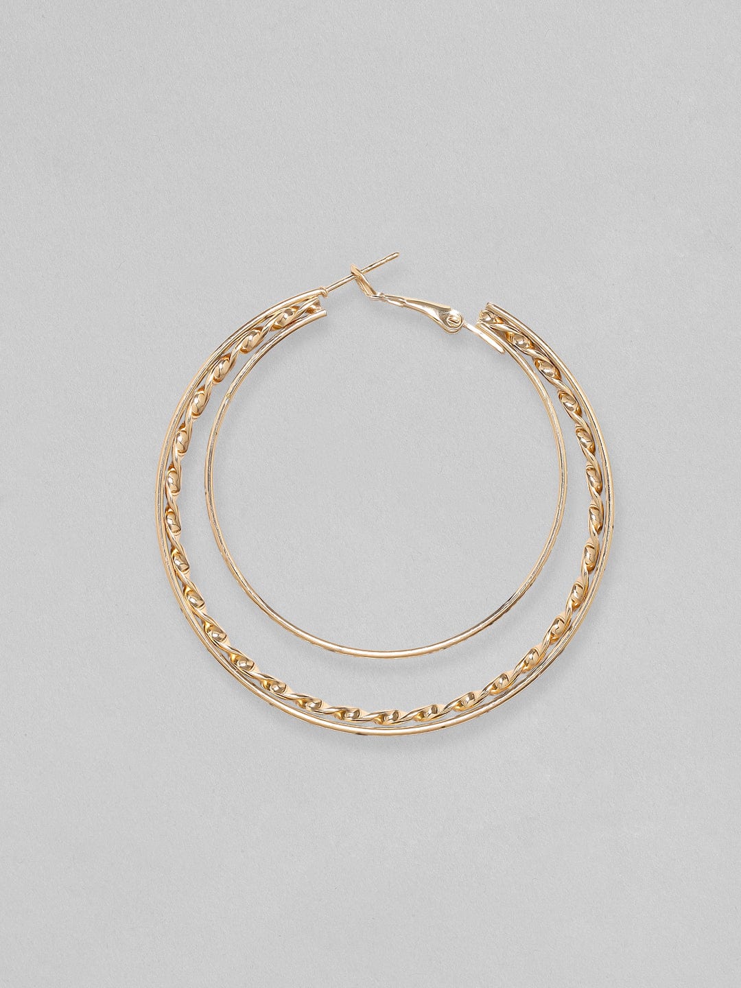 Rubans Voguish Gold-Plated Circular Hoop Earrings Earrings
