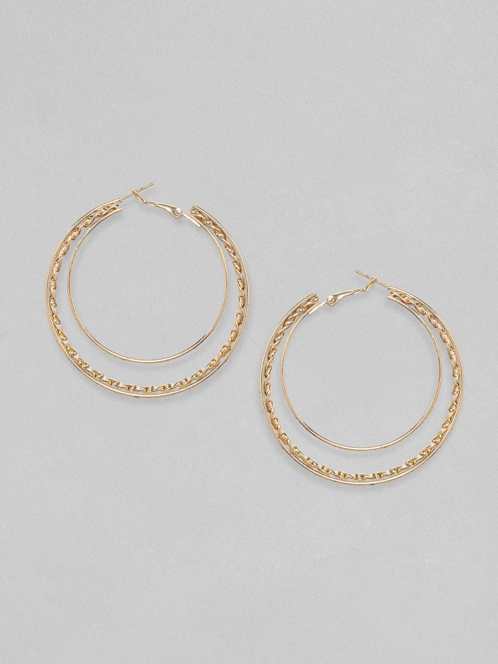 Rubans Voguish Gold-Plated Circular Hoop Earrings Earrings