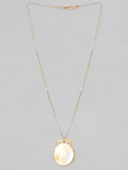 Rubans Voguish Gold-Plated Circular Shaped Pendant With Chain Chain &amp; Necklaces