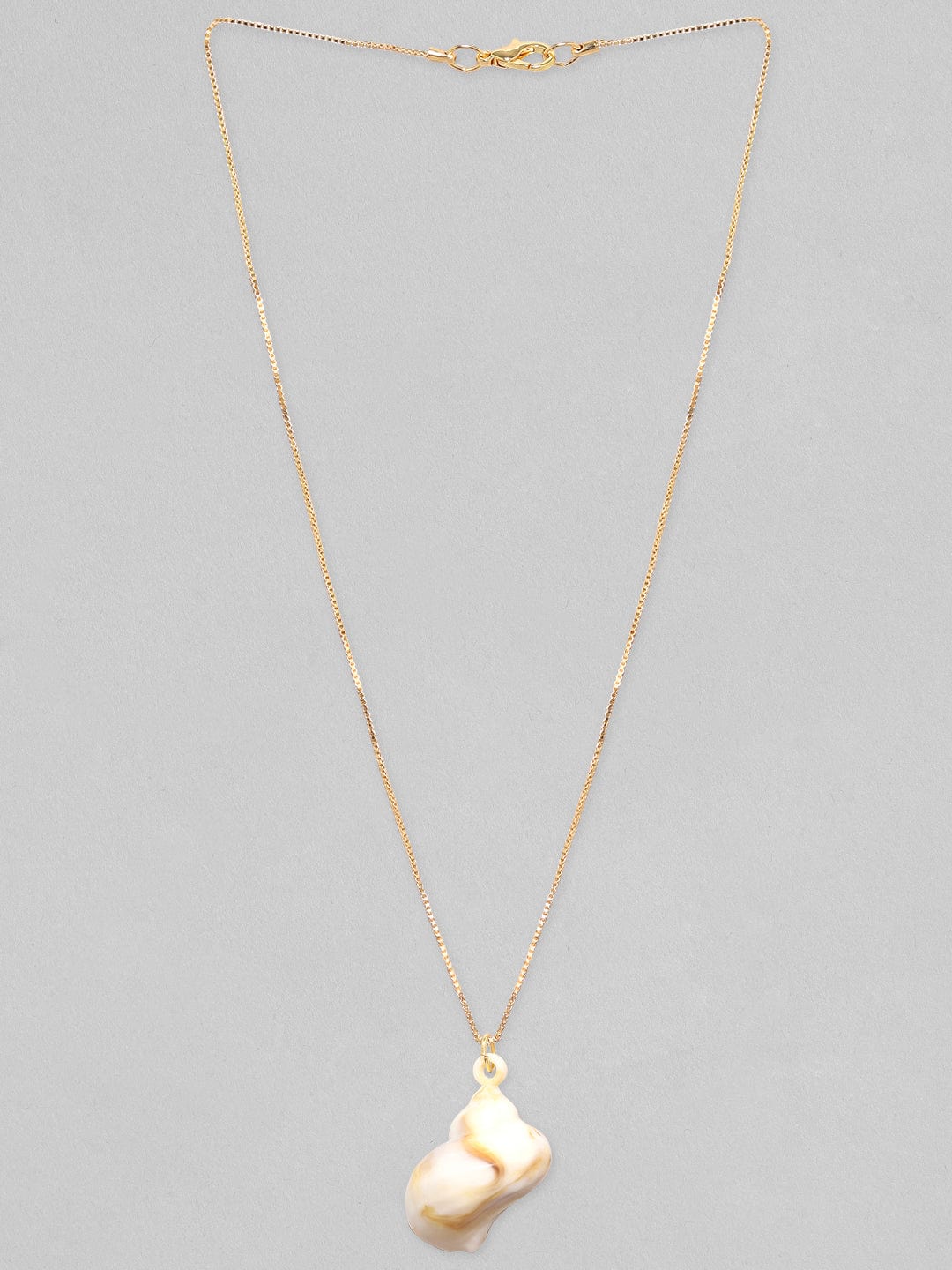 Rubans Voguish Gold-Plated Contemporary Chain Pendant With Chain Chain & Necklaces