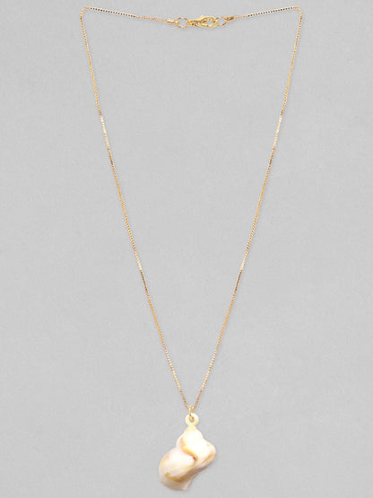 Rubans Voguish Gold-Plated Contemporary Chain Pendant With Chain Chain &amp; Necklaces