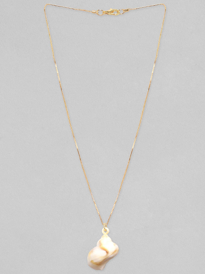 Rubans Voguish Gold-Plated Contemporary Chain Pendant With Chain Chain & Necklaces