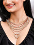 Rubans Voguish Gold Plated Handcrafted AD Studded Multi Layered Necklace. Chain & Necklaces