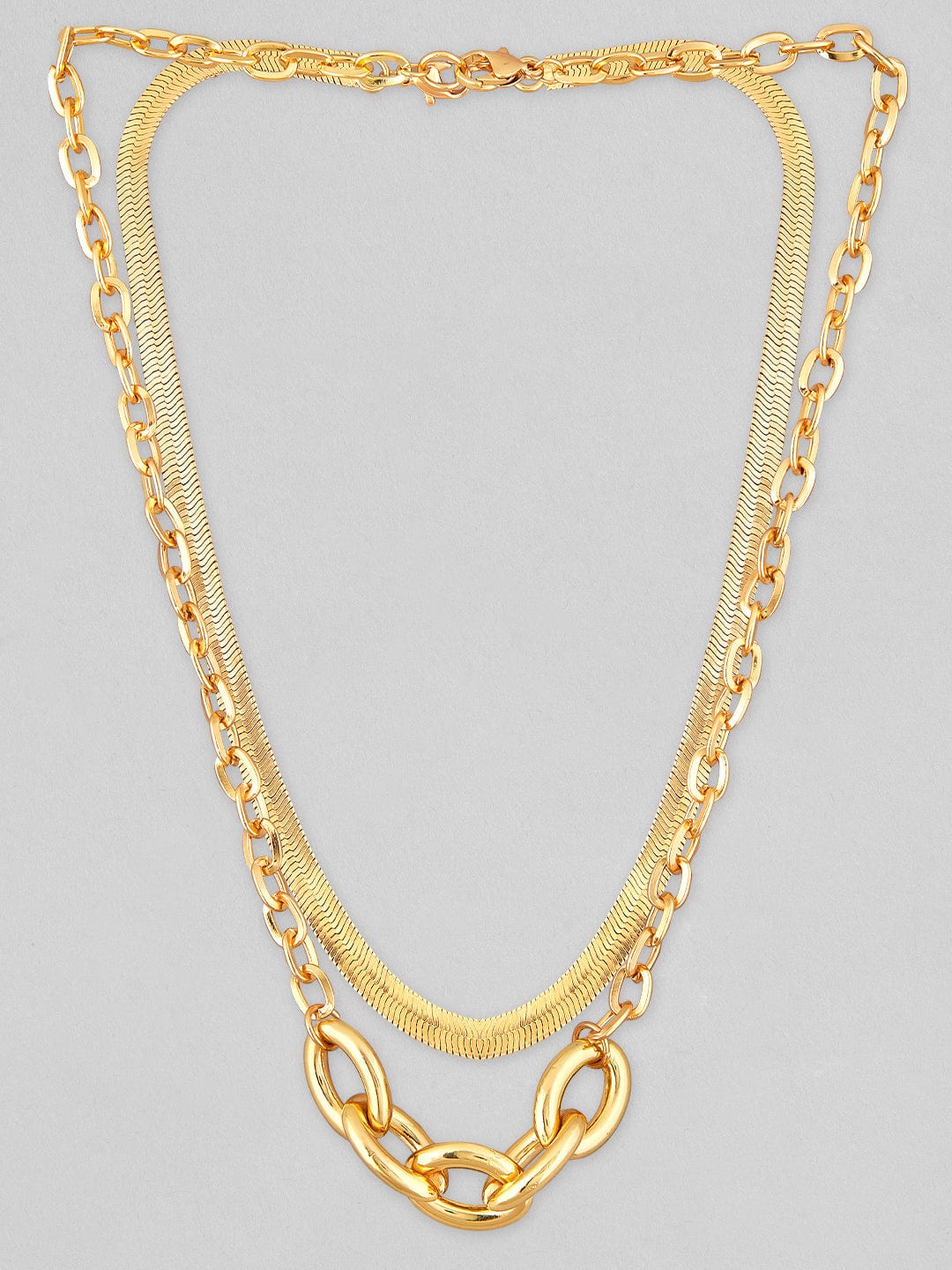 Rubans Voguish Gold-Plated Layered Necklace Chain &amp; Necklaces