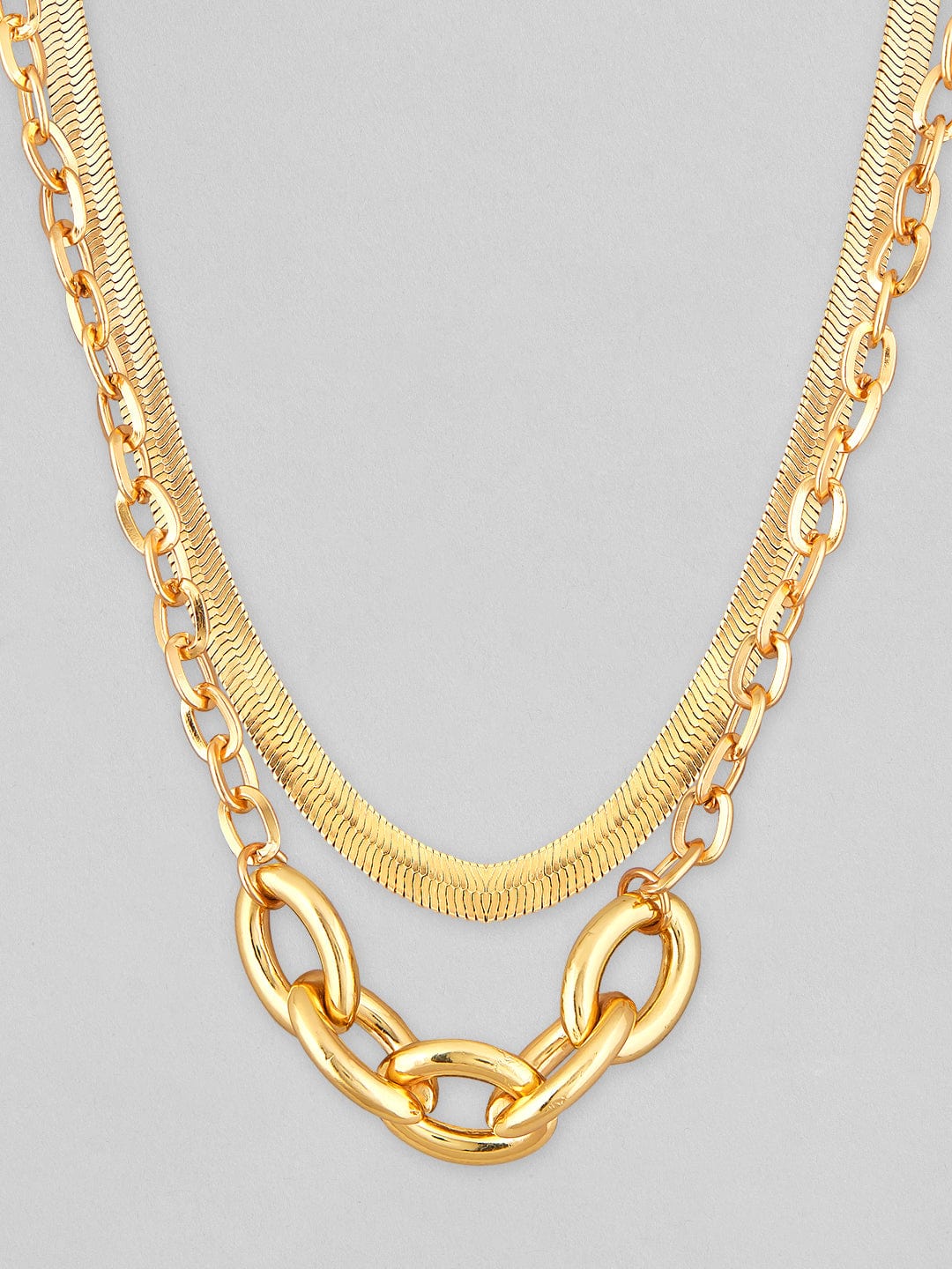 Rubans Voguish Gold-Plated Layered Necklace Chain &amp; Necklaces