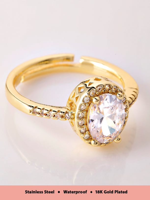 Rubans Voguish Gold Plated Zirconia Stone Studded Western Ring. Rings