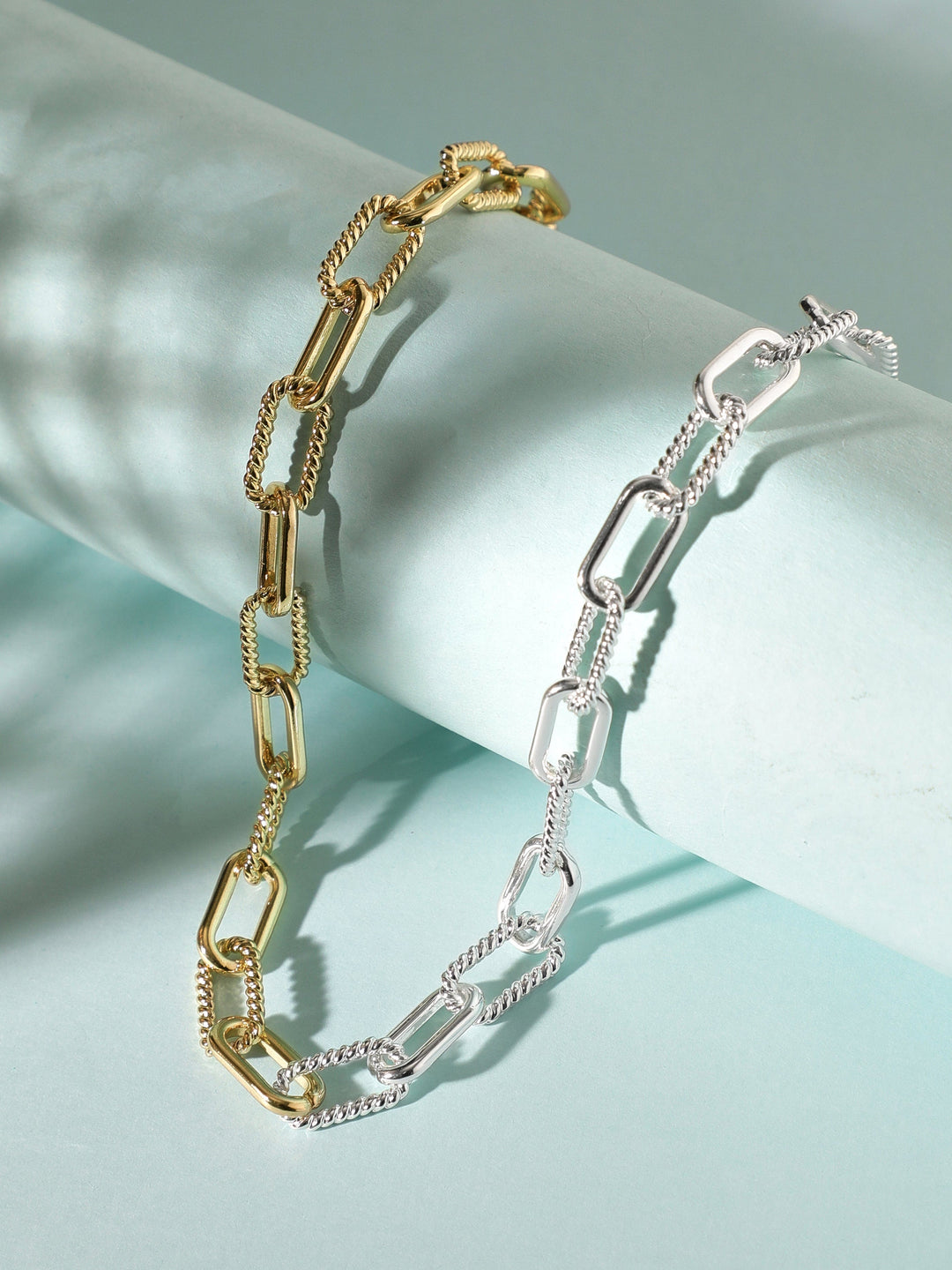 Rubans Voguish Gold  Rhodium Plated Cuban Shape Chain Chain & Necklaces