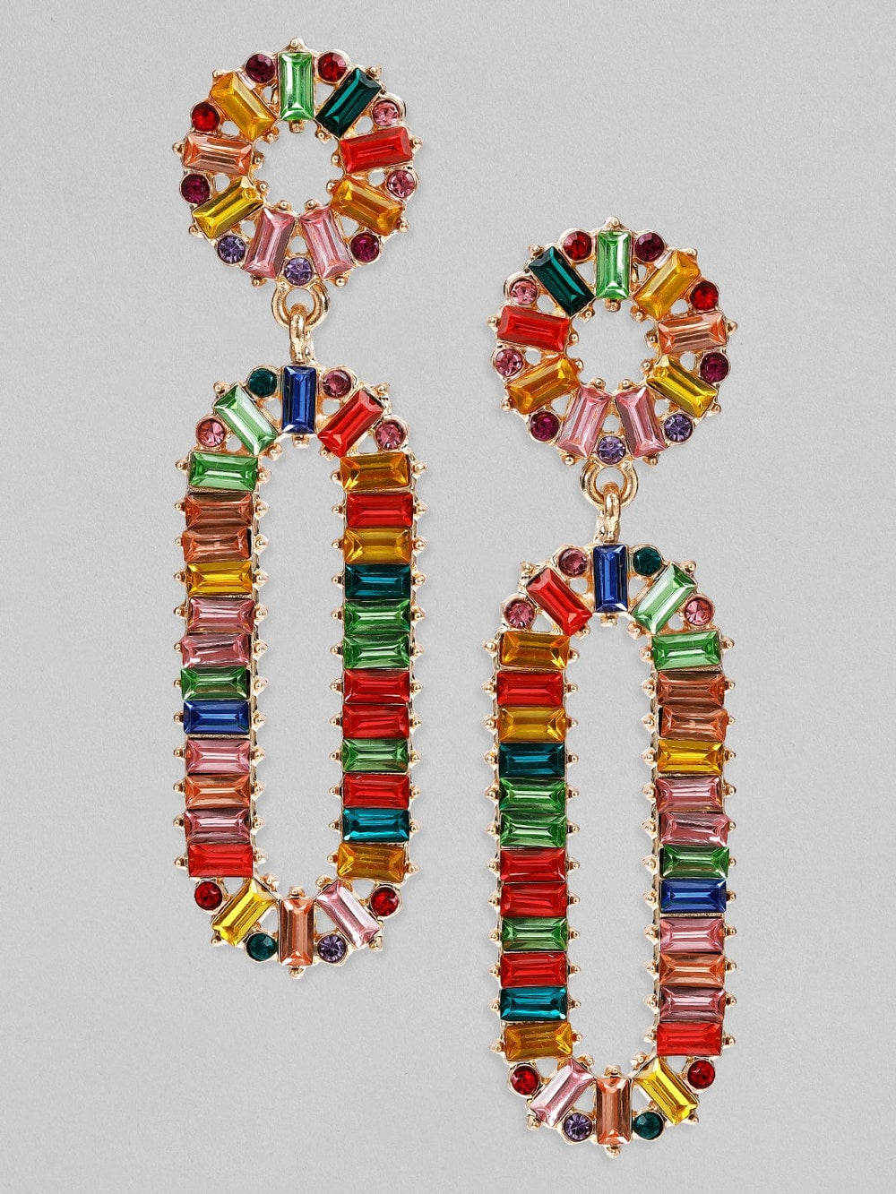 Rubans Voguish Multi colored stone studded earring. Earrings