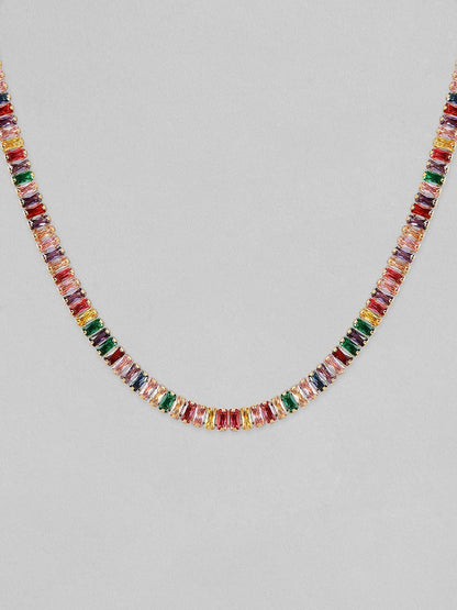 Rubans Voguish Multicolour Crystal Party Wear Western Chain. Chain &amp; Necklaces