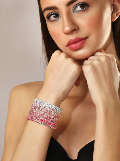 Rubans Voguish Pink Blush Zircon Bracelet. Bangles &amp; Bracelets