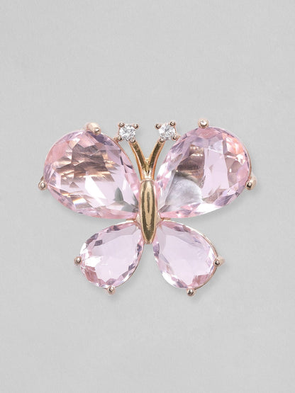Rubans Voguish Pink Zircon Stones Butterfly Stud Earrings. Earrings