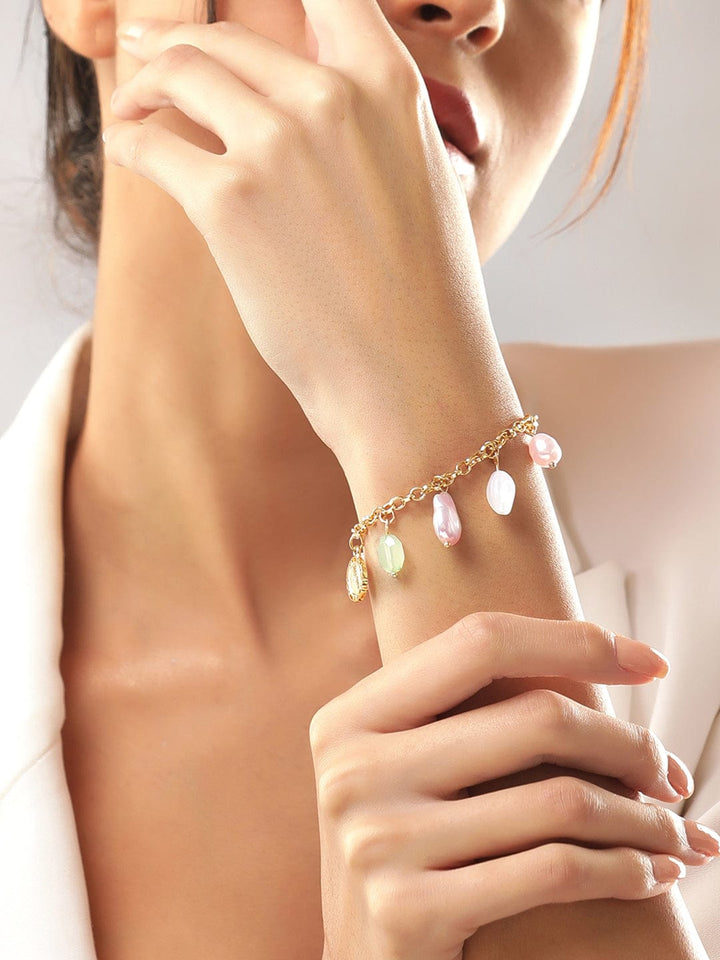 Rubans Voguish Women 18K Gold-Plated Link Bracelet Bracelets
