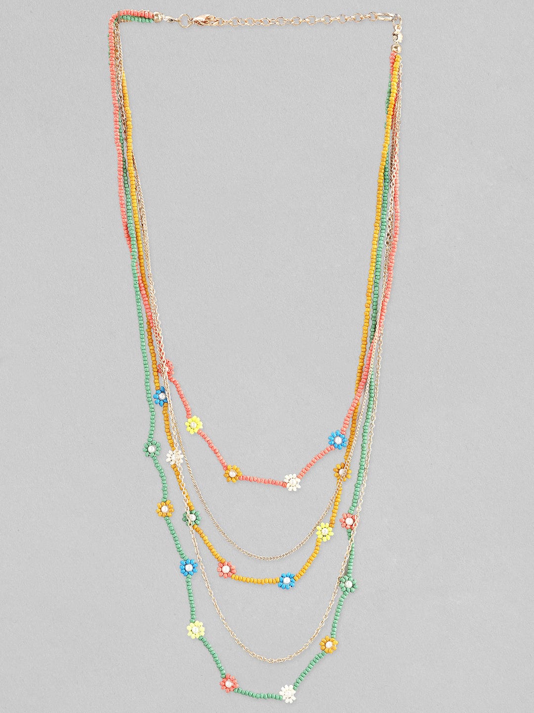 Rubans Voguish Women Blue Green Layered Necklace Chain &amp; Necklaces