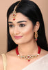 Rubans Women Gold-Plated White  Red Kundan Embellished Handcrafted Statement Jewellery Set Necklace Set