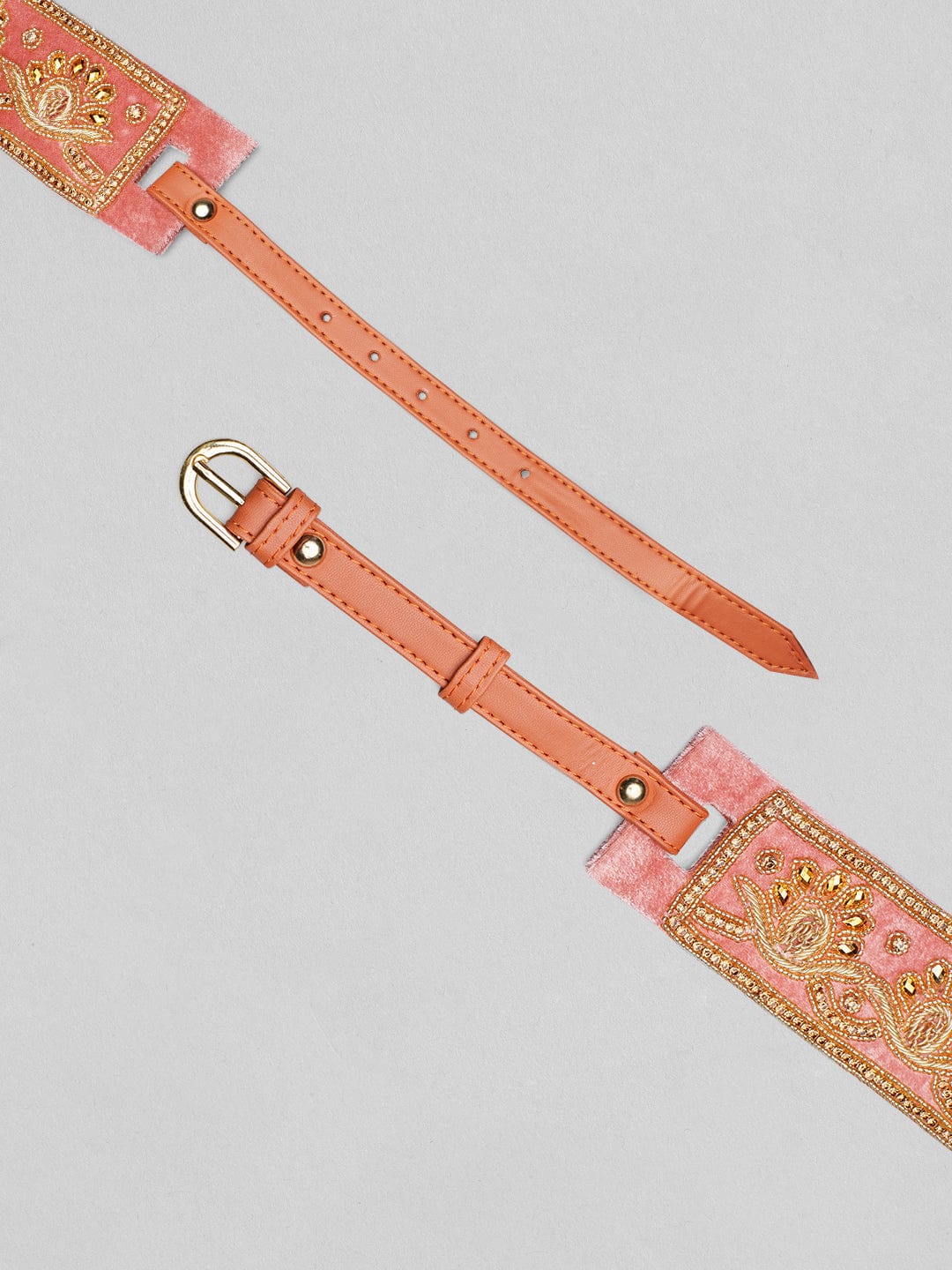 Rubans Women Pink &amp; White Beaded Belt . Belt