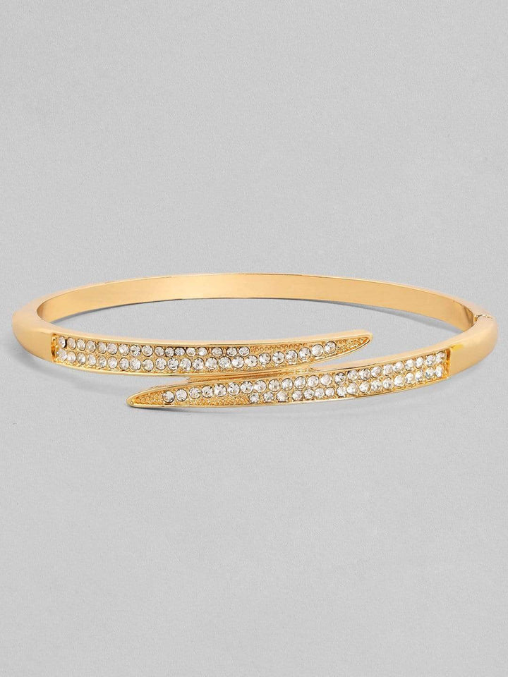 Rubans Zircon Studded Gold Plated Handcrafted Bracelet Bangles & Bracelets