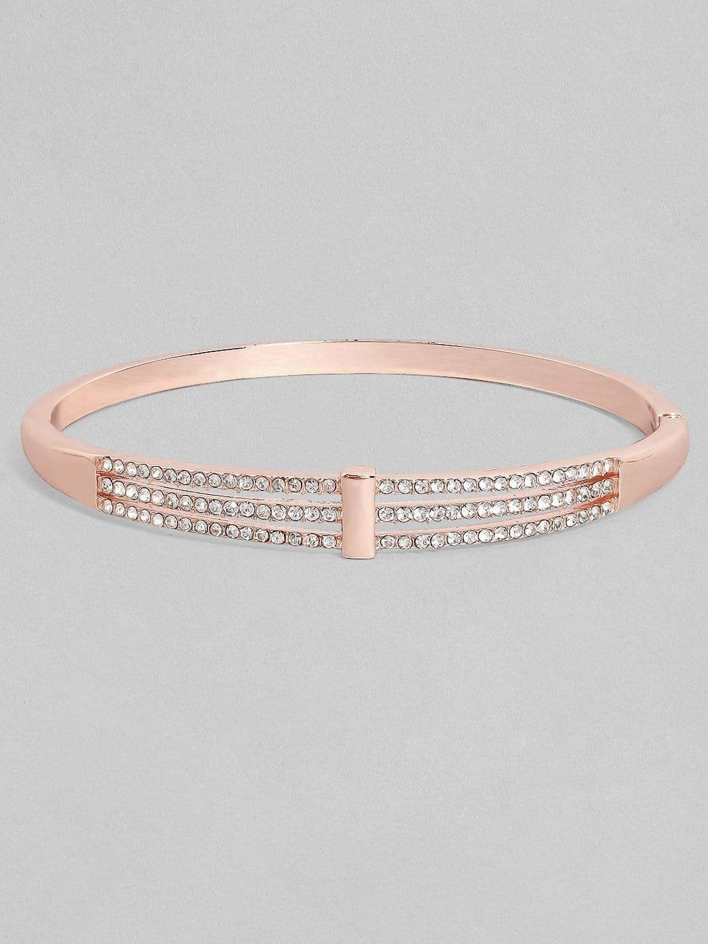 Rubans Zircon Studded Rose Gold Plated Handcrafted Bracelet Bangles & Bracelets