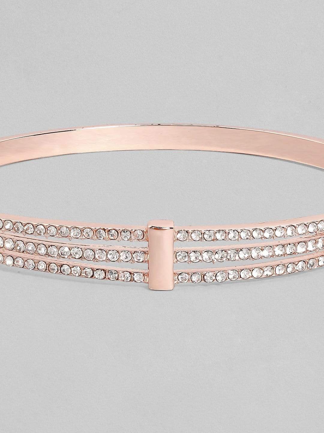 Rubans Zircon Studded Rose Gold Plated Handcrafted Bracelet Bangles & Bracelets