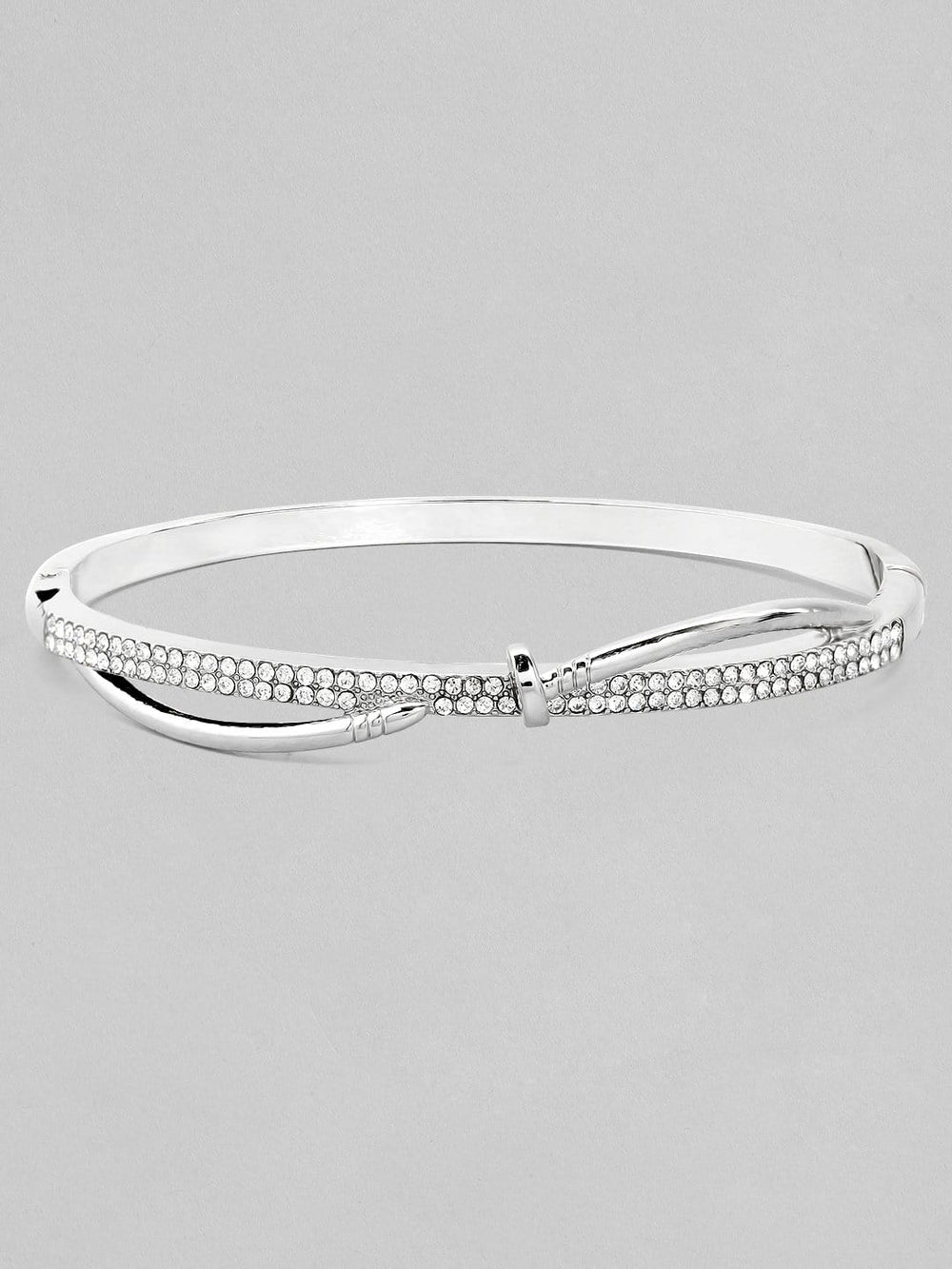 Rubans Zircon Studded Silver Plated Handcrafted Bracelet Bangles & Bracelets