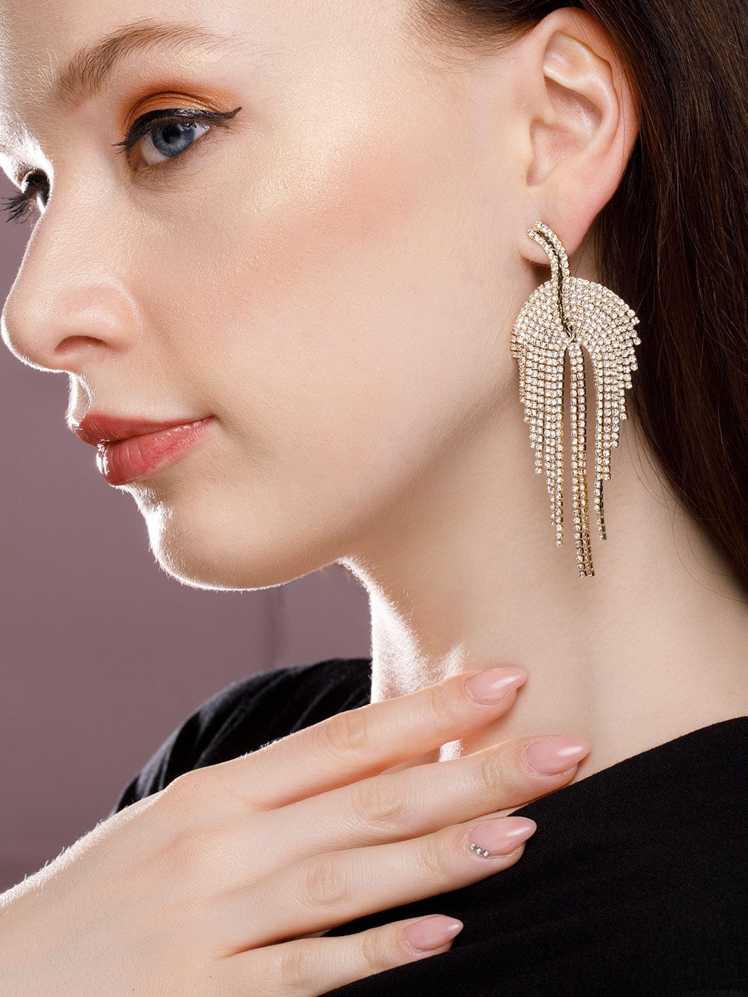 Tokyo Talkies X Rubans Fashion Accessories Gold-Toned Contemporary Drop Earrings Earrings
