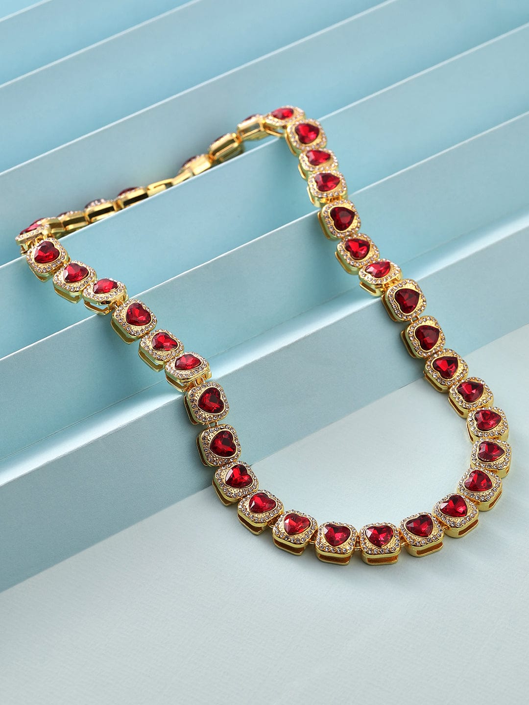 Tokyo Talkies X Rubans Fashion Accessories Gold-Toned & Red Gold-Plated Necklace Necklaces